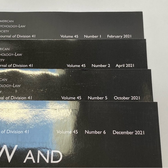Lot of 4 Issues Law and Human Behavior Journal 2021 American Psychological APA - Picture 3 of 6